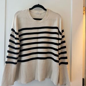 Gap Striped Black and Cream Women's Sweater